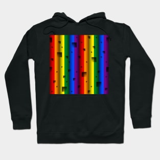 LGBTI flag colors seamless pattern (bars and squares) Hoodie